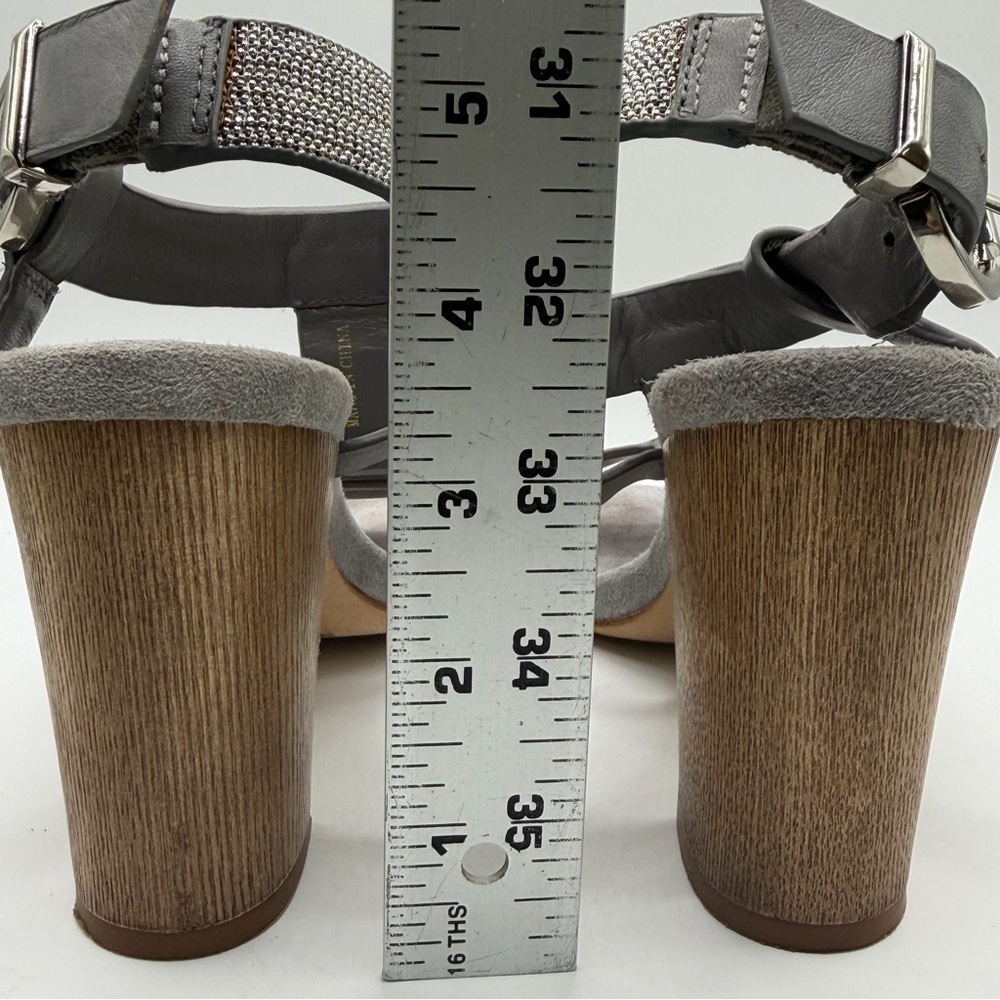 Lola Cruz | Grey Suede T-Strap Block Heel Sandals | EU 37 - Picture 7 of 12